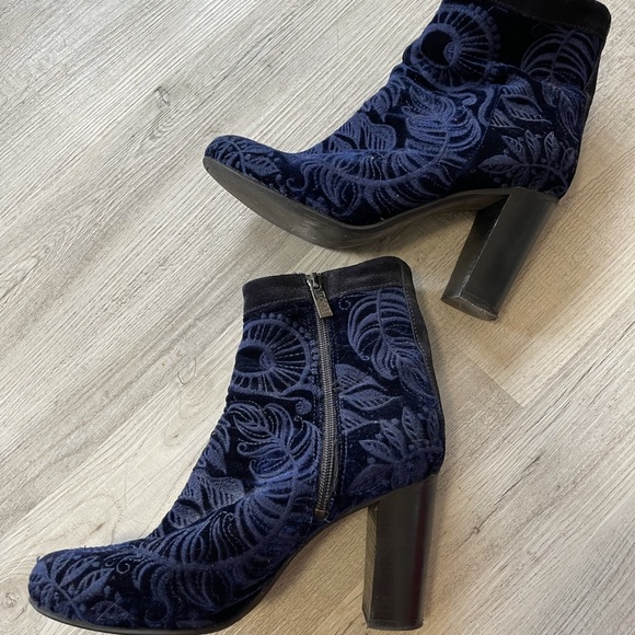 Duo boots royal blue velvet ankle boots - Picture 3 of 7